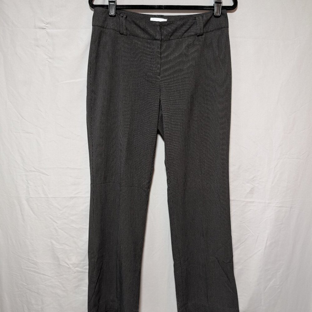 New York & Company Black Pinstripe Business Pants Dress Slacks‎ Women's 8 Tall